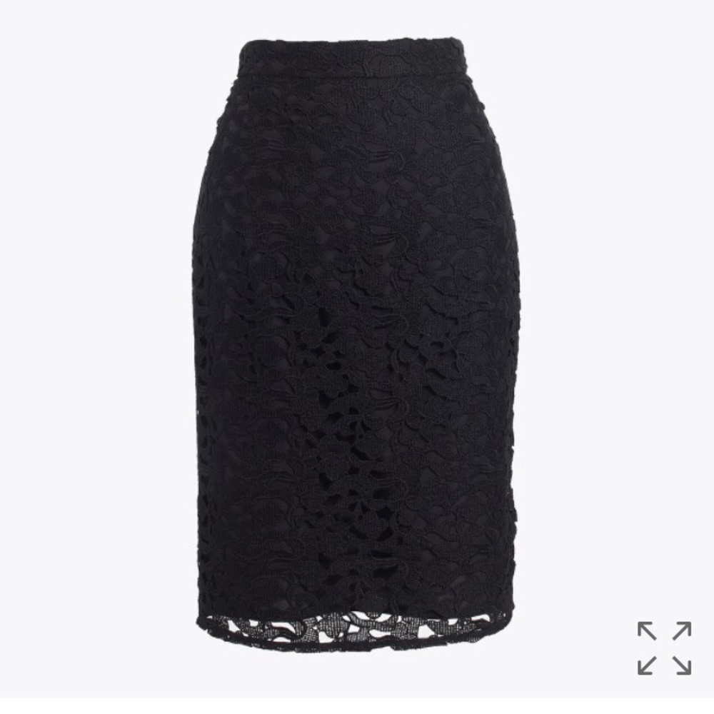 J crew Black lace pencil skirt